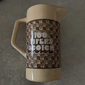 Vintage Seagrams 100 Pipers Scotch Whisky Pitcher Barware